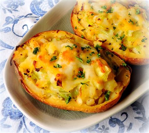 Twice Baked Potatoes with Leeks & Cheese | The English Kitchen