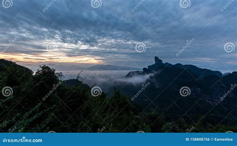 Sunrise at the Famous Mount Danxia Stock Photo - Image of geopark, morning: 158808756