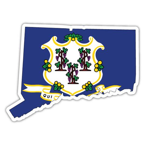 CONNECTICUT FLAG - Sticker Cyborg