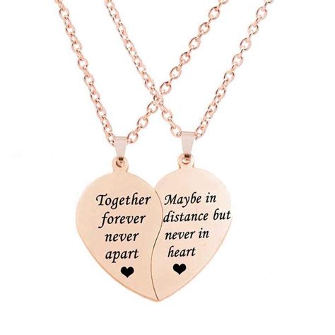 Buy BFF Necklace for 2-Split Valentine Heart Necklace TOGETHER FOREVER ...