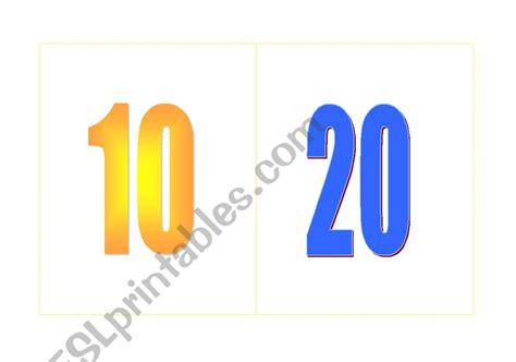 numbers 0-100 ready to print flashcards - ESL worksheet by starovasnik.petra