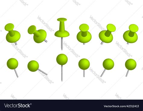 Push pins thumbtacks Royalty Free Vector Image