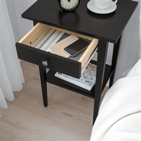 HEMNES black-brown, Bedside table, 46x35 cm - IKEA