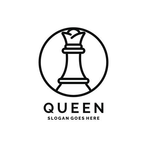 Queen chess logo design vector illustration 24338642 Vector Art at Vecteezy