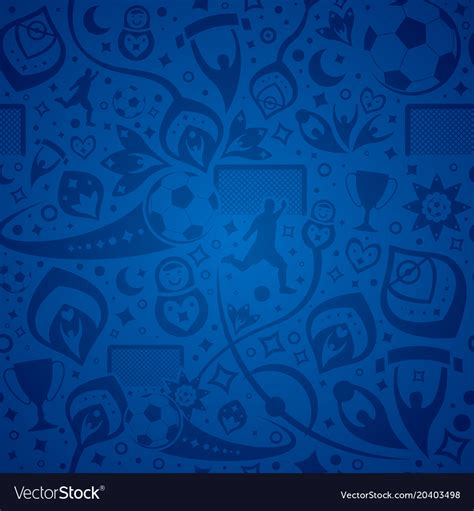 Seamless blue soccer background Royalty Free Vector Image