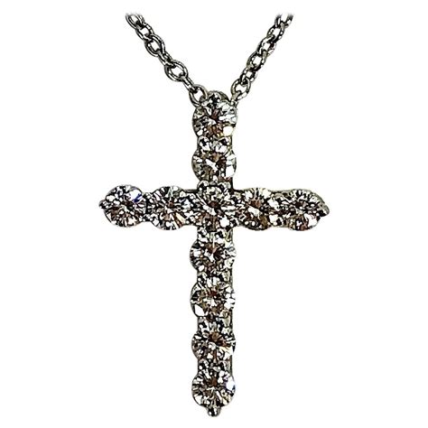 Tiffany and Co. Platinum Diamond Cross Necklace at 1stDibs | diamond ...