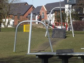 Shirley Park - playground - slide between the steel frames… | Flickr