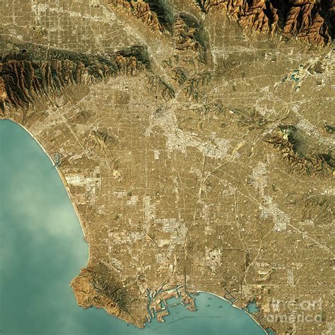 Topographic Map Of Los Angeles – Map Vector