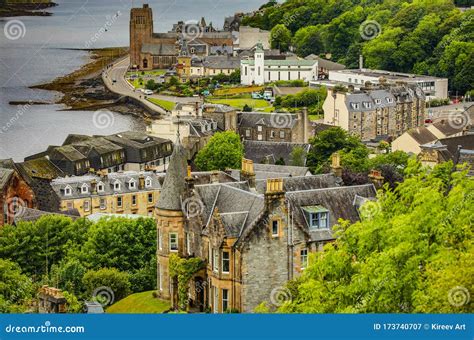 SCOTLAND, UNITED KINGDOM - MAY 30, 2019: Heart of Oban City Top View ...