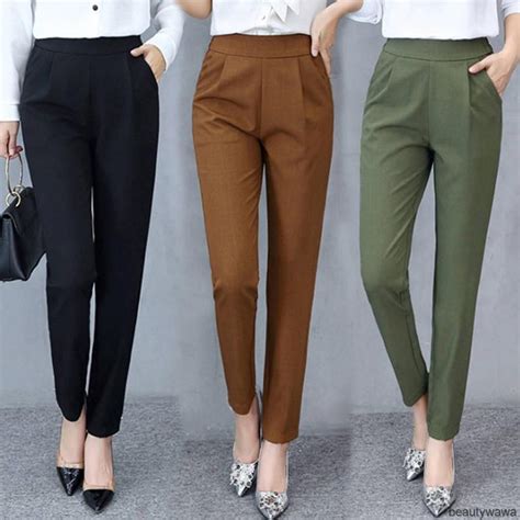 Women Seluar Wanita Long Pants Harem Causal Trousers Business Formal ...