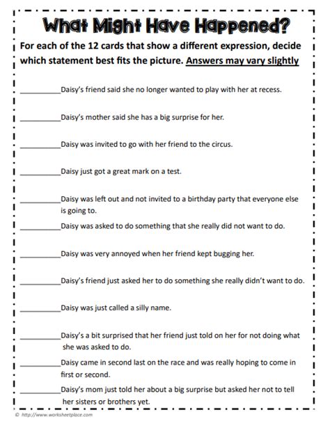 12 Educational Worksheets About Feelings And Emotions - Teaching Expertise