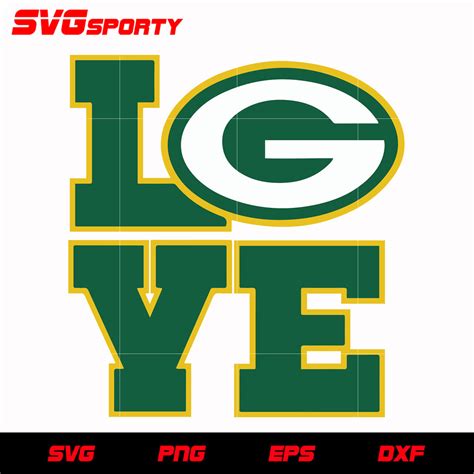 Green Bay Packers Love svg, nfl svg, eps, dxf, png, digital file – SVG ...