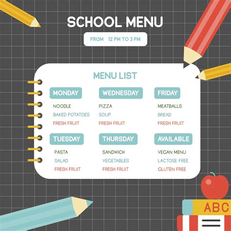 School menu poster template 678438 Vector Art at Vecteezy