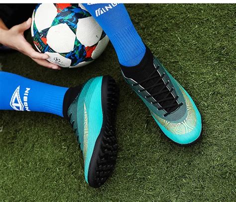 Indoor Turf High Ankle Sock Futsal Shoes Adult Shoes Football Soccer Boots Training Sports ...