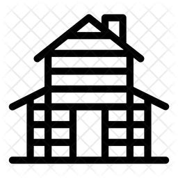 Wooden House Icon - Download in Line Style