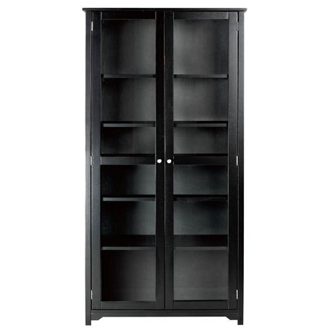 Home Decorators Collection Oxford Black Glass Door Bookcase 6054850210 | Bookcase with glass ...