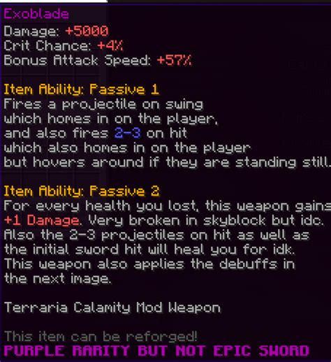 Terraria Calamity Mod Exoblade, perfect weapon for those who think "i don't think these weapons ...