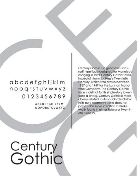 Century Gothic Typeface Poster | Typography | Pinterest | Serif font ...