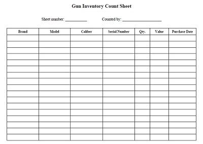 20+ Printable Gun Inventory Spreadsheet Templates (FREE) » Template Republic