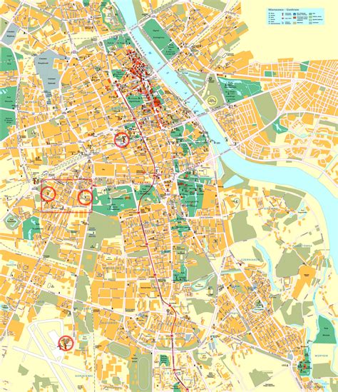 Warsaw street map - Street map of Warsaw poland (Masovia - Poland)