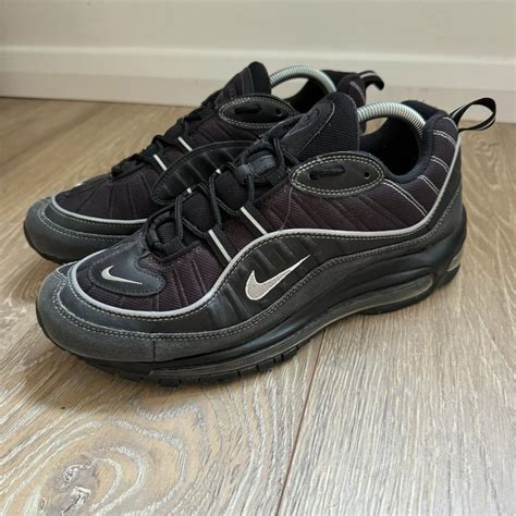 Nike air max 98 black silver grey Size Uk 8, US... - Depop