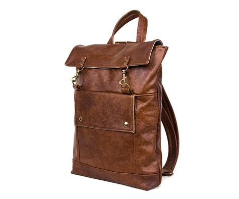 Leather Backpack Mens Professional Backpack Womens by JennyNDesign