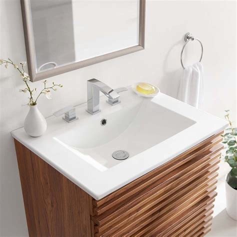 Lot Detail - White Ceramic Rectangular Drop-in Bathroom Sink