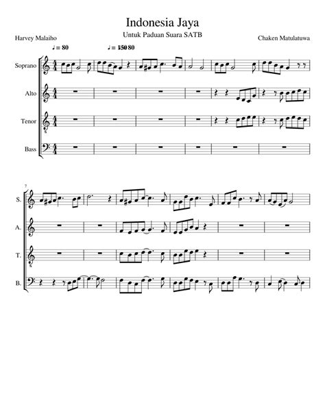 Indonesia Jaya - Chaken Matulatuwa Sheet music for Soprano, Tenor, Alto ...