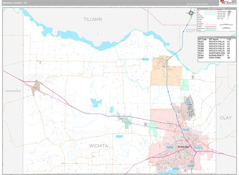 Wichita County, TX Wall Map Premium Style by MarketMAPS