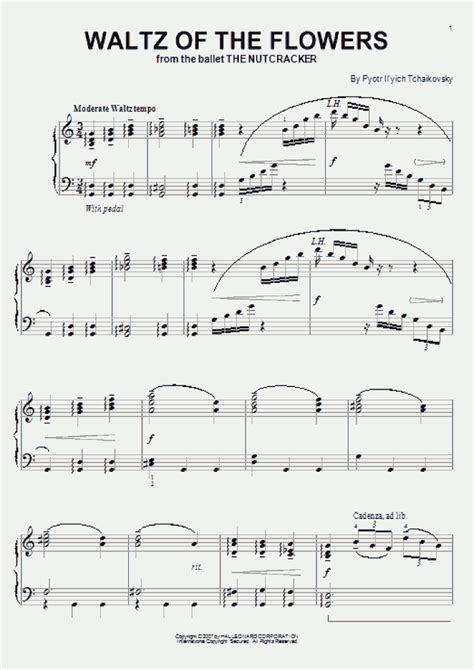 Waltz Of The Flowers Piano Sheet Music