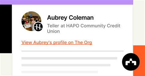 Aubrey Coleman - Teller at HAPO Community Credit Union | The Org