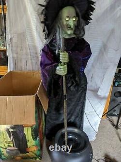 Gemmy Halloween As Is Cauldron Life-size Witch Prop Animatronic Decor ...