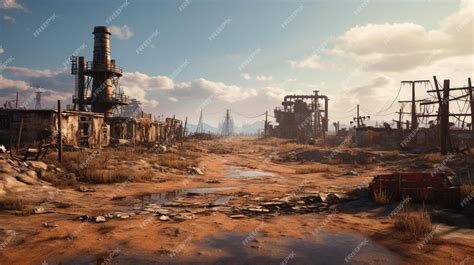 Premium AI Image | PostApocalyptic Wastelands game background