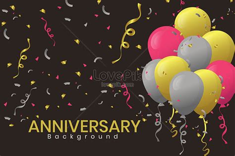 Download Anniversary Background Confetti With Balloons Editable Illustration Download Free ...