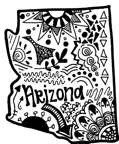 Download Arizona State Zentangle - Full Size PNG Image - PNGkit
