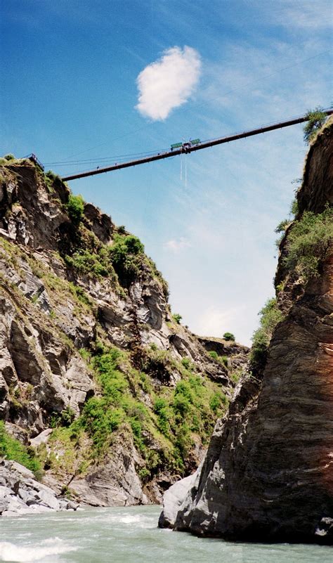 New Zealand, South Island - Pipeline Bridge and Bungy Skippers - Canyon near Queenstown ...