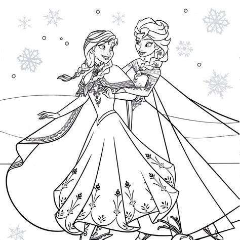 Elsa And Anna Coloring Pages Printables