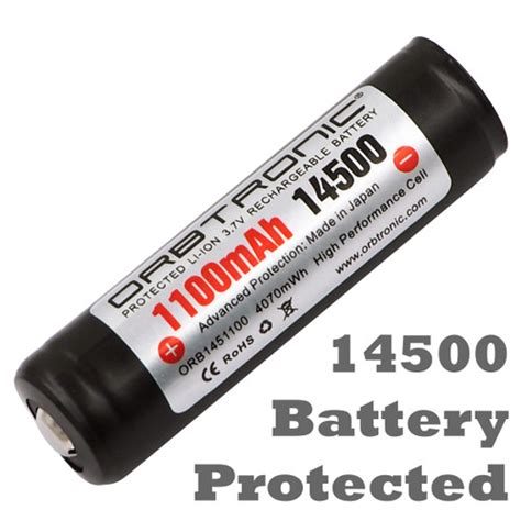 14500 Battery 3.7V Li-ion 1100mAh World's Highest Capacity FREE battery Holder