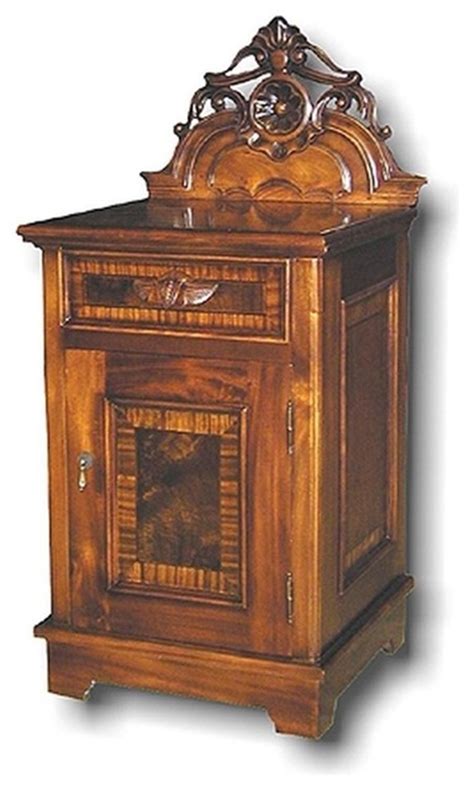 New Victorian Nightstand Carved Mahogany - Traditional - Nightstands ...