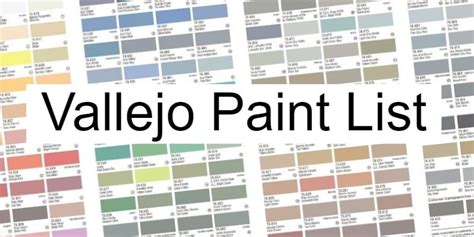 Vallejo Paint List & Codes | Wargamer & Painter Blog