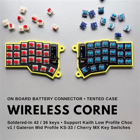 Buy Pre-soldered Wireless Corne Keyboard - Corne UltraLight 42 / 36 ...