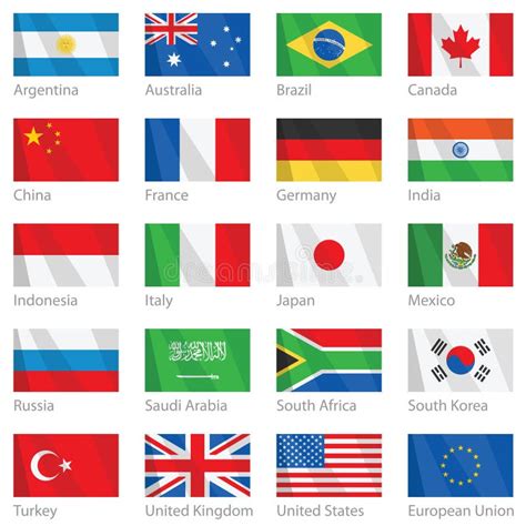 Waving Flags Of G-20 Countries Stock Image - Image: 8788311