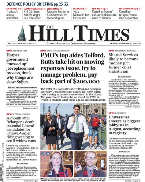 ISSUE: 09-26-2016 - The Hill Times