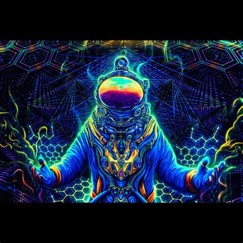 Trippy Psychedelic Wall Art «Astronaut» | Fractalika