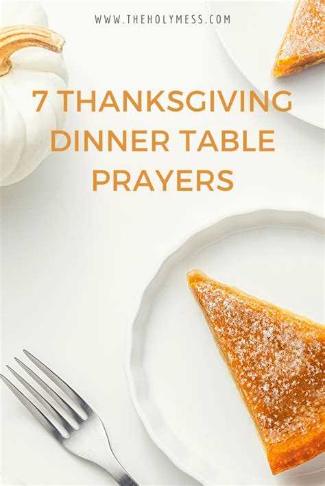 7 Thanksgiving Dinner Table Prayers