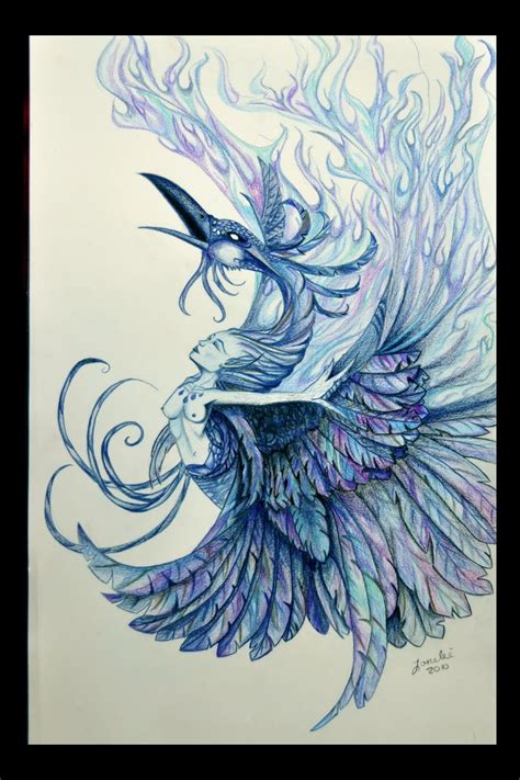 {Bleu Morpho}: Blue Phoenix | Phoenix bird art, Phoenix drawing ...