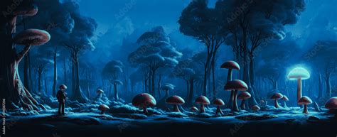 Artistic concept painting of a fungs on the ground in the forest ...