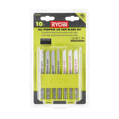 Home Depot: Ryobi All Purpose Jig Saw Blade Set, 10-Piece - $5.97 (A14AK101)