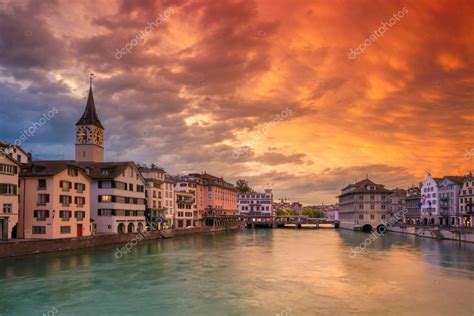 City of Zurich at sunset. — Stock Photo © rudi1976 #162855610