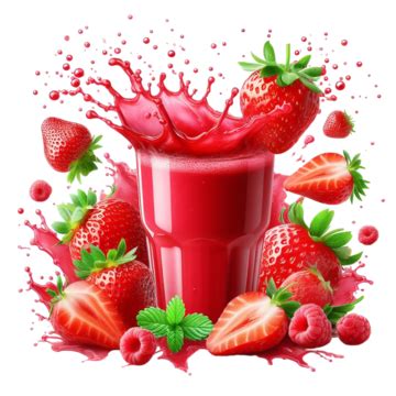 Strawberry Juice Isolated On Transparent Background, Strawberry Juice ...